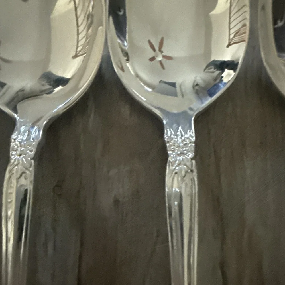 6 Oneida Community Silverplate Silver Artistry Oval Soup Place Spoon 1965‎